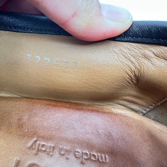 xGucci Men Sz UK 7 US 7.5  Black Leather Green Red Slip On Loafer Dress Shoes - Picture 10 of 13